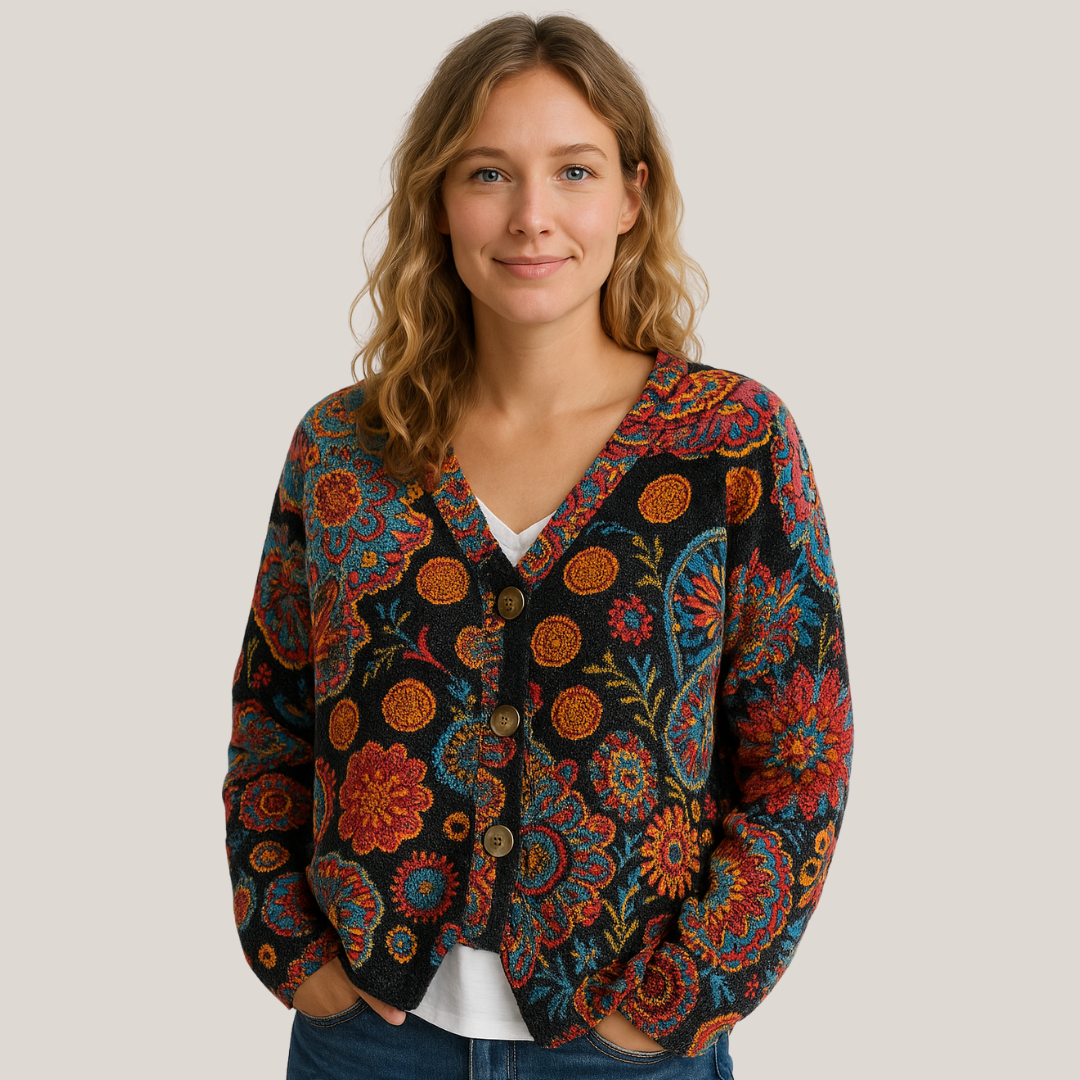 Sofia™ | Farverig Behagelig Striktrøje